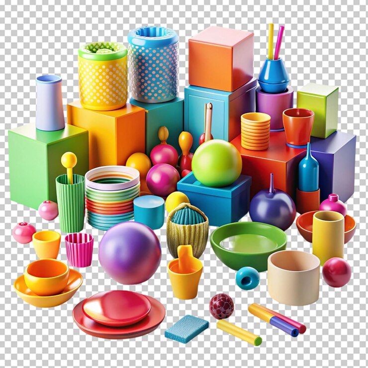 PSD art palette with colorful mixed paints transparent background
