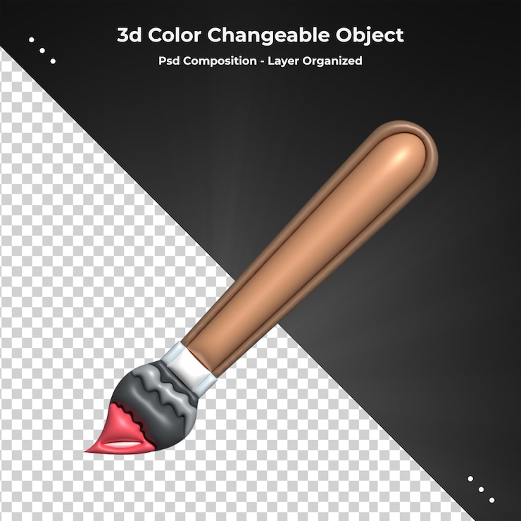 PSD художественная пастельная цветовая палитра с инструментом 3d-рендеринга кисти для рисования