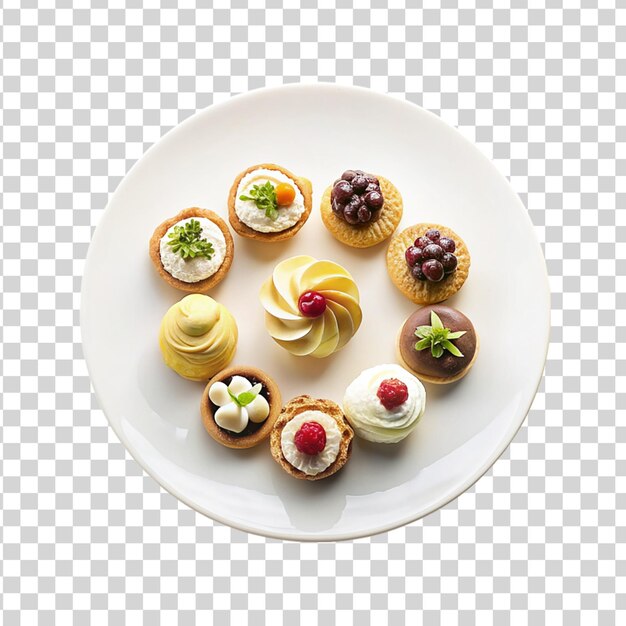 PSD l'arte dei piatti di pasticceria isolata