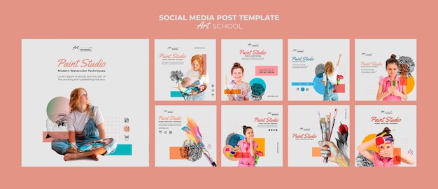 PSD art school posts template