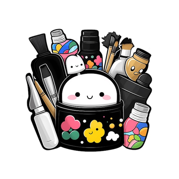 Materiali d'arte kawaii adesivo png file trasparente