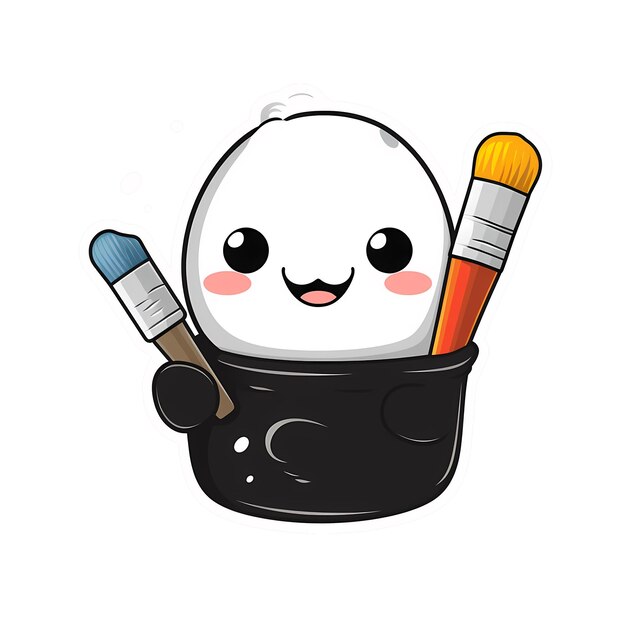 Art supplies kawaii sticker png transparent file