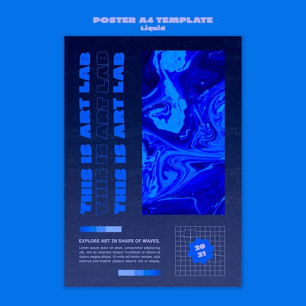 PSD art wave poster template