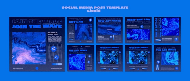 PSD art wave posts op sociale media