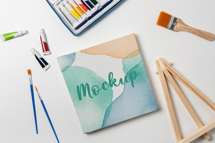 PSD art workshop mockup design