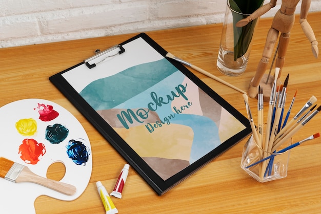 PSD art workshop mockup design