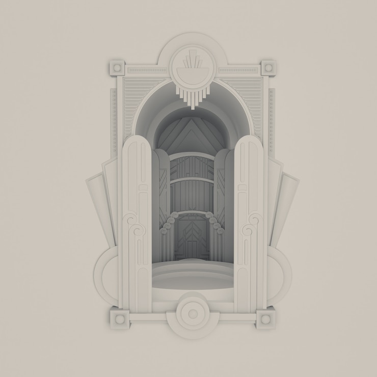 PSD artdeco 5 - layered frame template