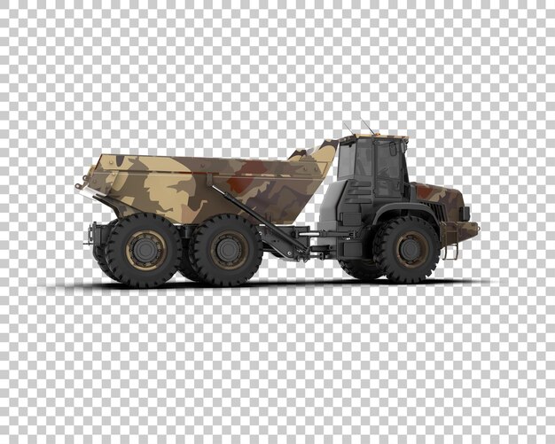 PSD articulated dump truck isolated on background 3d rendering illustration