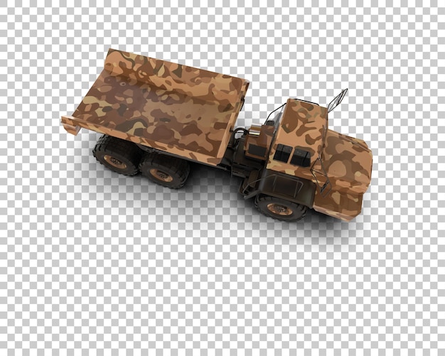 Articulated dump truck isolated on background 3d rendering illustration
