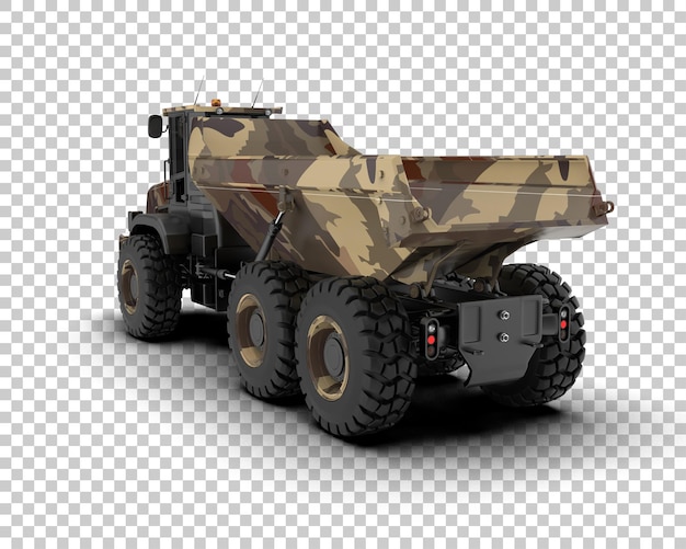 PSD articulated dump truck isolated on background 3d rendering illustration