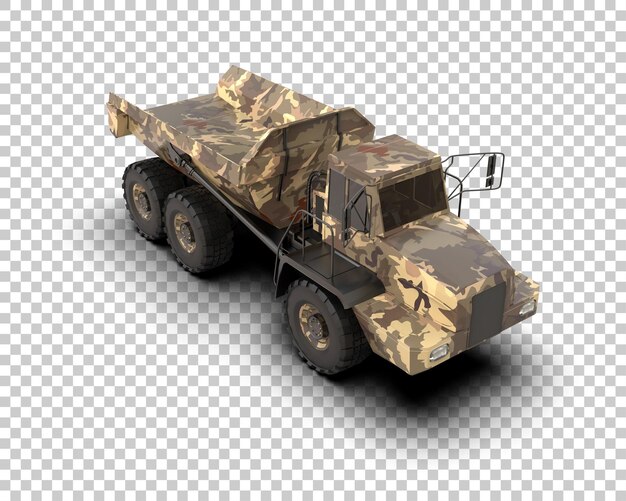 PSD il camion di scarico articolato isolato sullo sfondo dell'illustrazione di rendering 3d