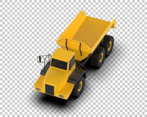 PSD articulated dump truck isolated on background 3d rendering illustration