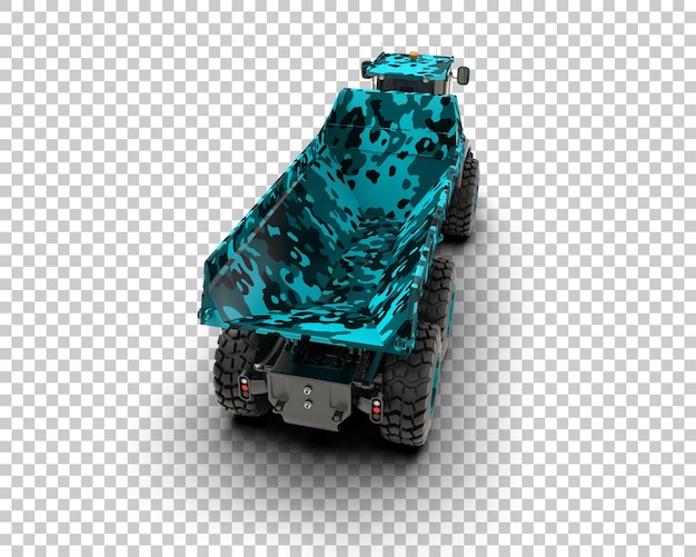 Articulated dump truck isolated on background 3d rendering illustration