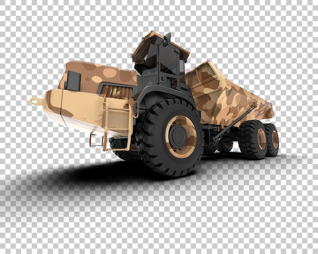 PSD articulated dump truck isolated on background 3d rendering illustration
