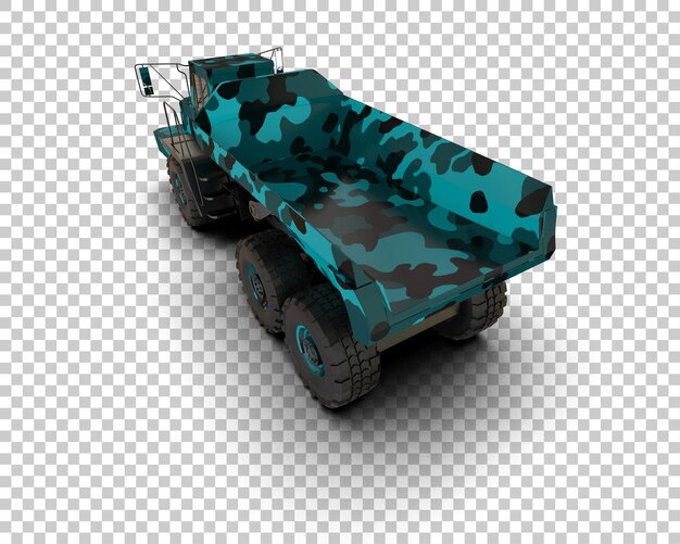 PSD articulated dump truck isolated on background 3d rendering illustration