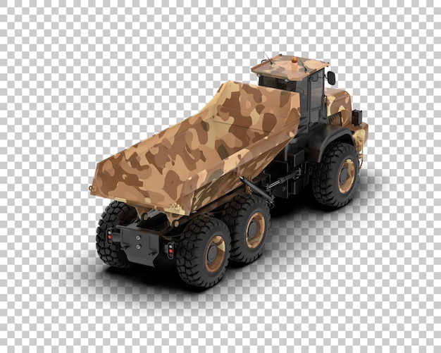 PSD articulated dump truck isolated on background 3d rendering illustration