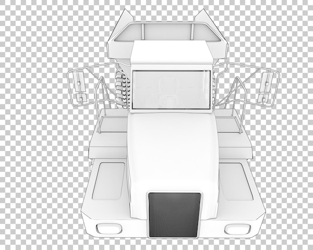 articulated dump truck on transparent background 3d rendering illustration
