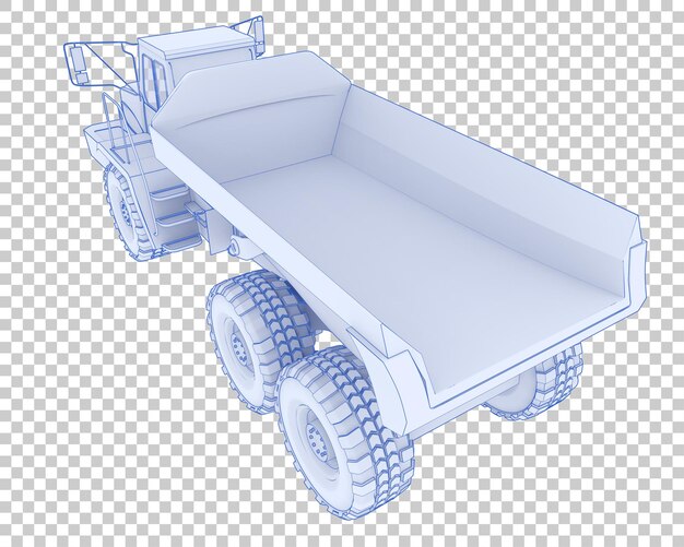 PSD 透明な背景の3dレンダリングイラストの関節式ダンプトラック