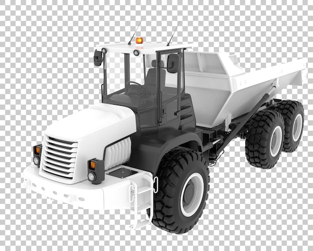 PSD articulated dump truck on transparent background 3d rendering illustration