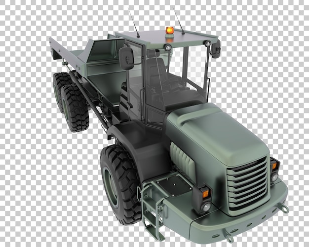 articulated dump truck on transparent background 3d rendering illustration