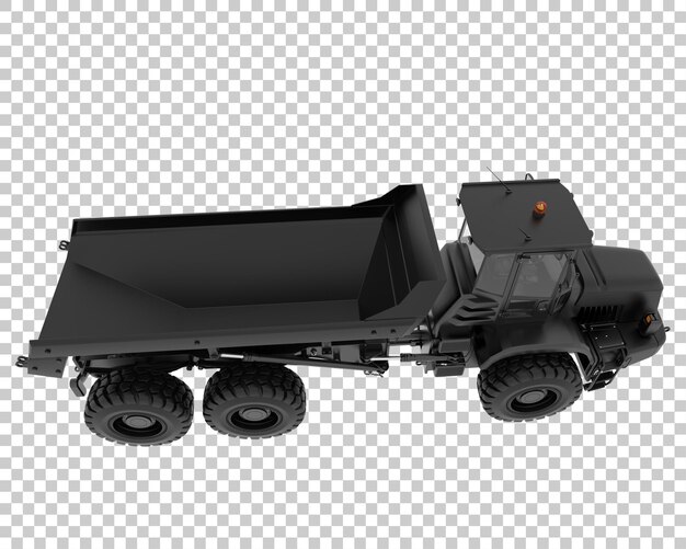 PSD articulated dump truck on transparent background 3d rendering illustration