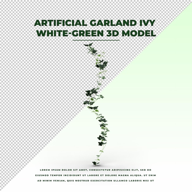 Ghirlanda artificiale edera bianco verde