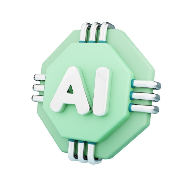 PSD artificial intelligence 3d icon saas