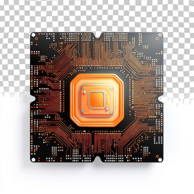 PSD artificial intelligence ai and machine learning concept computer processor chip with microchip isol