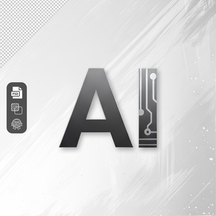 PSD 人工知能 ai テキストと回路板デザイン png 透明