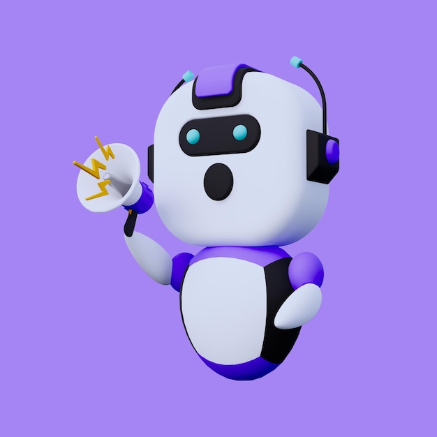 PSD artificial intelligence robot automatic 3d icon