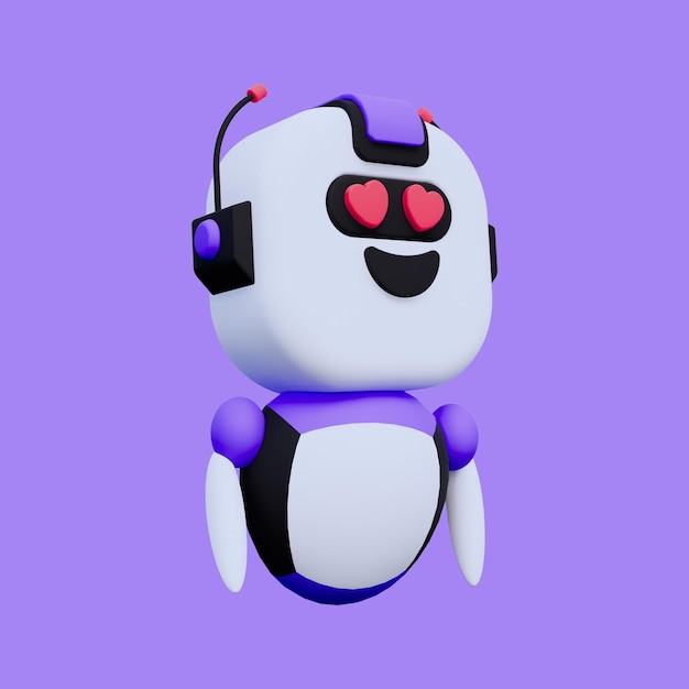 PSD artificial intelligence robot automatic 3d icon