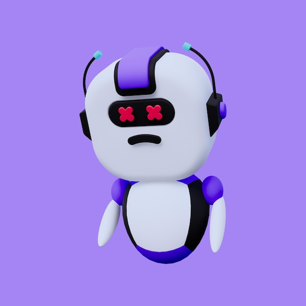 PSD artificial intelligence robot automatic 3d icon