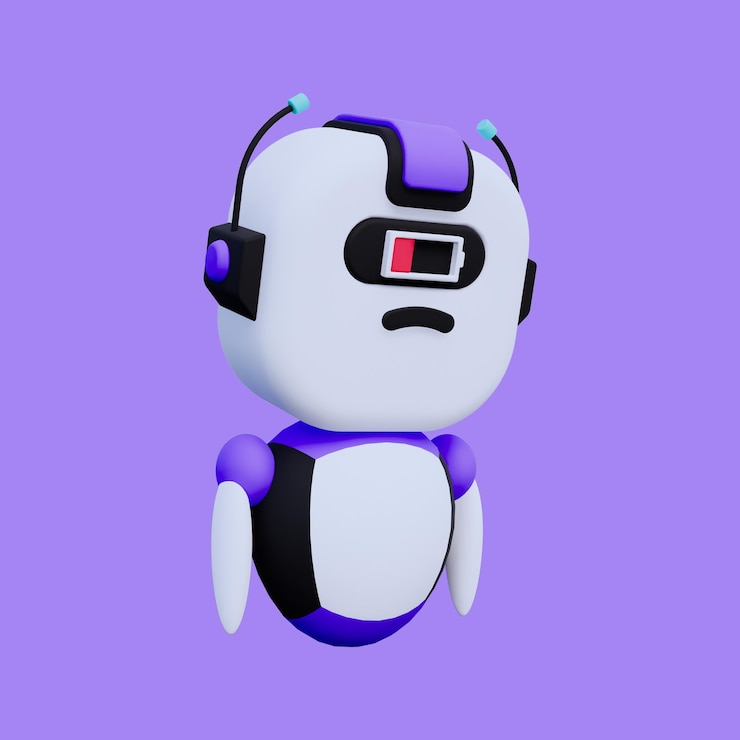 PSD artificial intelligence robot automatic 3d icon