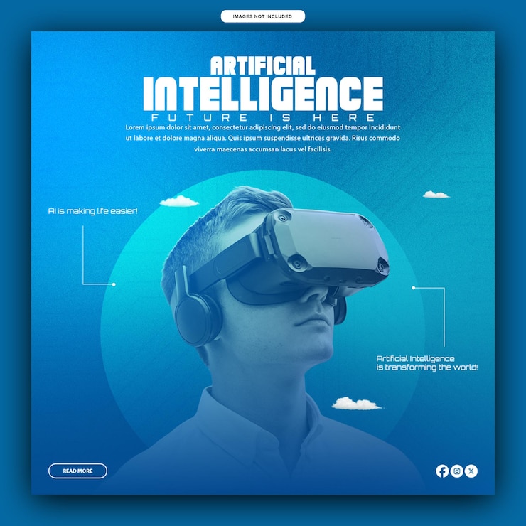 PSD artificial intelligence transforming the world with vr social media post