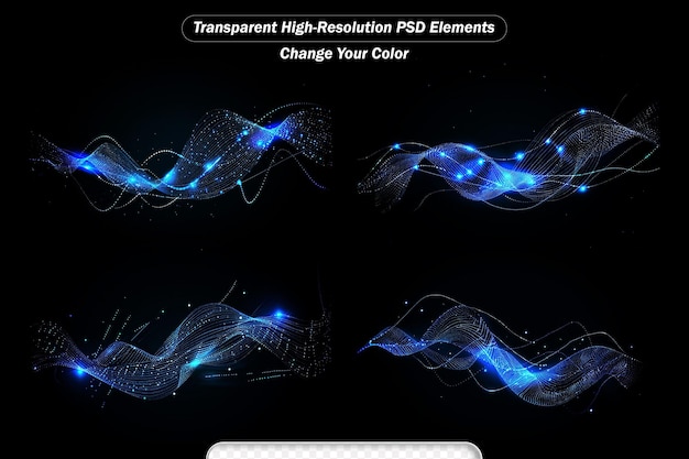 PSD linee d'onda di intelligenza artificiale vettore di rete neurale nel concetto di tecnologia