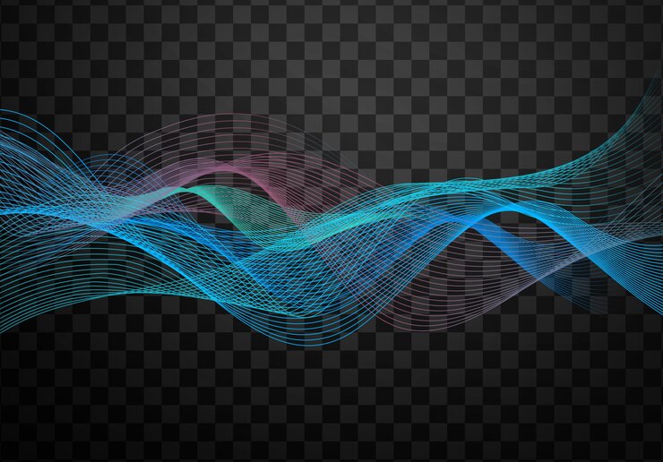 PSD artificial intelligence wave lines neural network vector in concept of technology