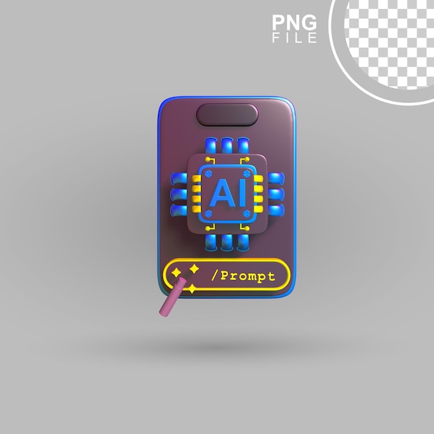 Artificial Intelligent Prompt 3D Icon Design