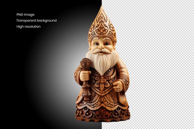 PSD artisan gnome sculpture wooden elegance for new year