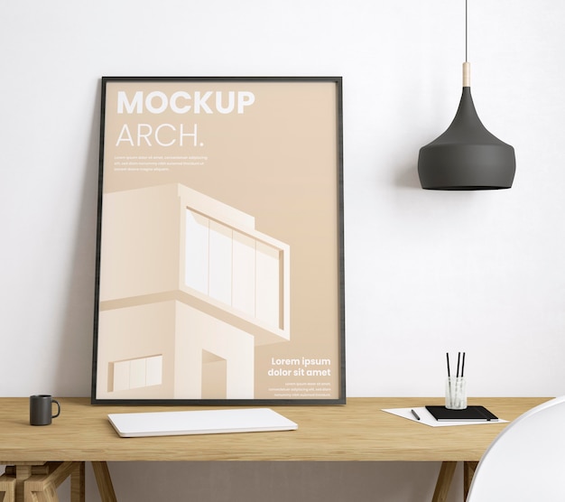 Artist room with frame mockup