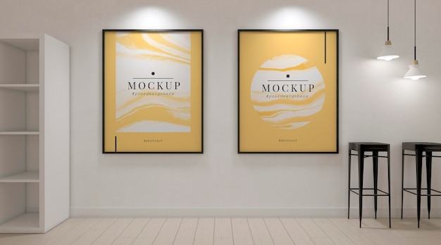 Artist room with minimal frame mockups