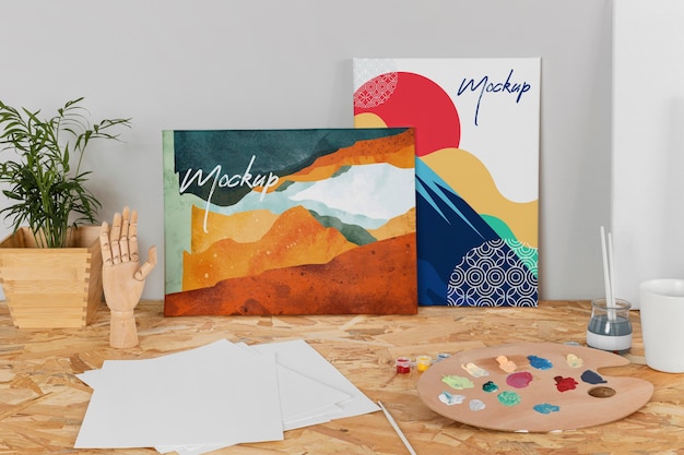 artist set mockup design