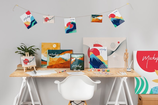 artist set mockup design