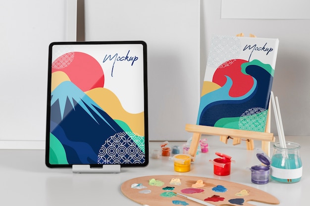 L'artista ha impostato il design del mockup