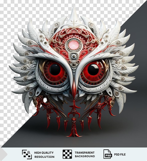 PSD an artistic 3d representation of a mystical creature with multiple eyes and intricate details