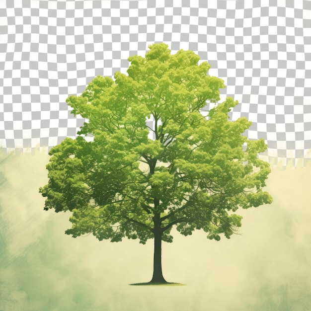 PSD artistic depiction of a tree with green leaves on a transparent