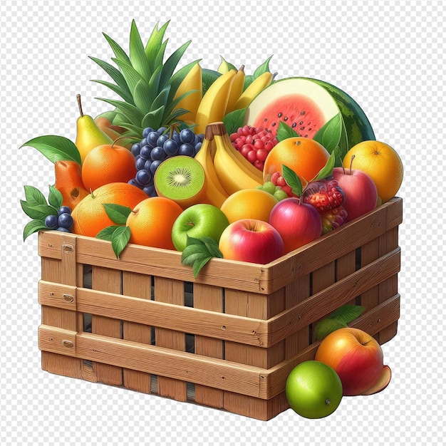 PSD artistic fruit collection png