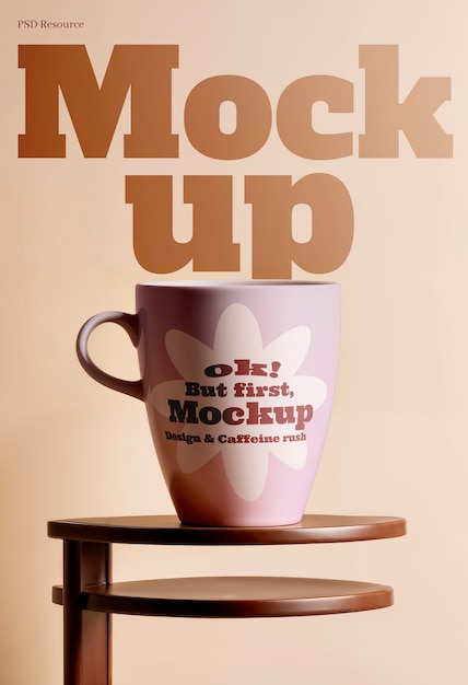 Artistic mug design mockup