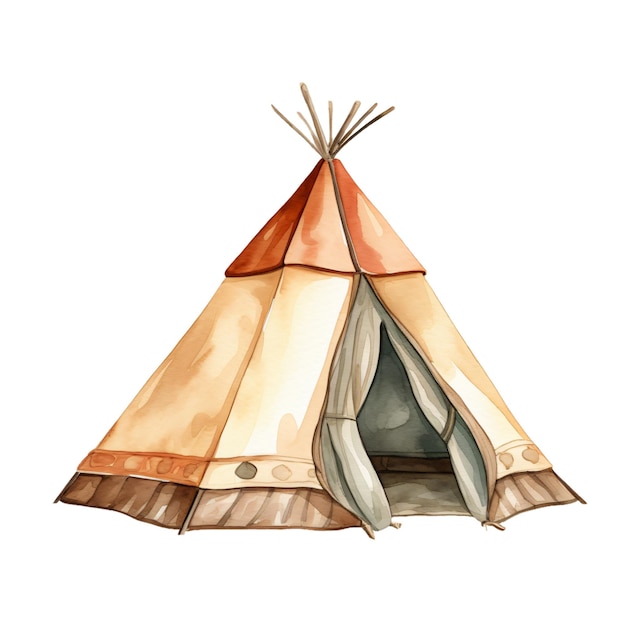 PSD artistic native american tent drawing