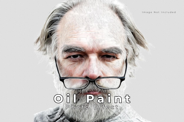 PSD artistic oil paint photo effect template