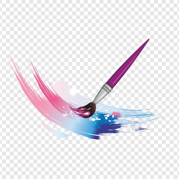 Artistic Paint Brush Strokes in a Colorful Composition